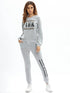 Women's Casual Activewear Set - Geometric / Letter Gray M - menochic